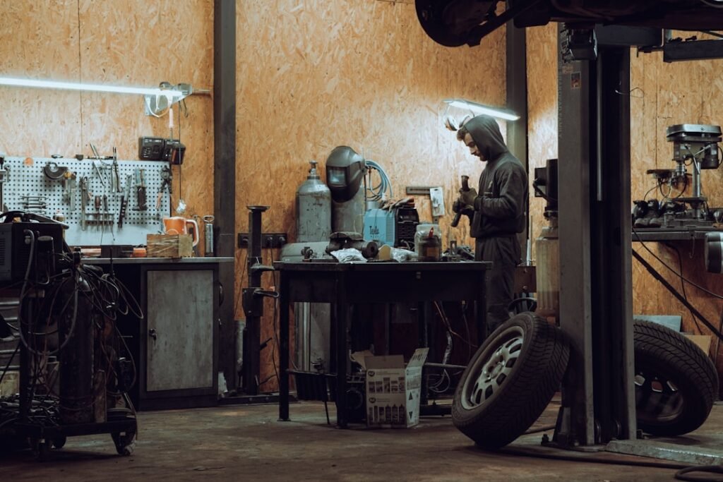Recording a car service in a maintenance log — date, mileage and parts